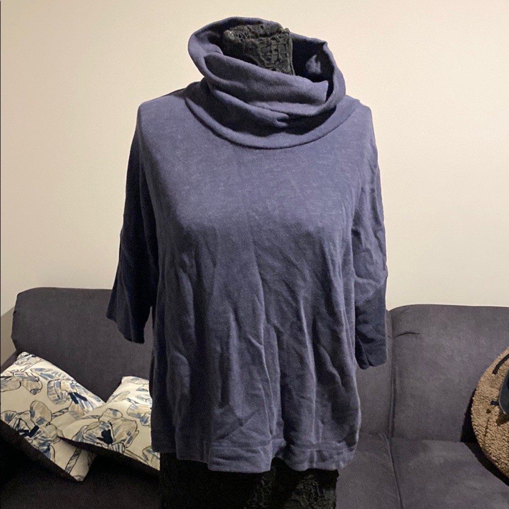 Women's Cowl Neck Sweater - Blue